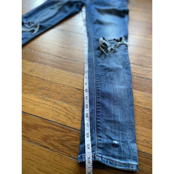 EXPRESS Distressed Stretch Mid-Rise Denim Leggings sz 6R - Picture 14 of 16
